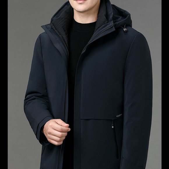 Luxury Light - Men's Casual Warm White Goose Down Jacket - Picture 7 of 14